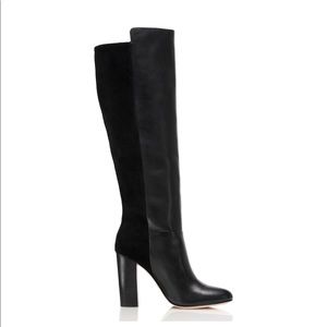 Kate spade May black leather knee high boots Sz 9